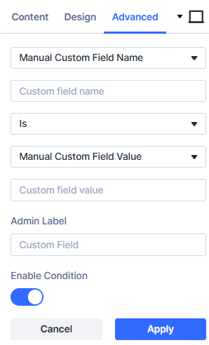 Configuring a Custom Field in Divi