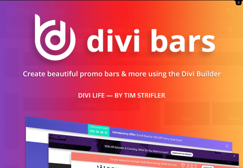 Divi Bars homepage