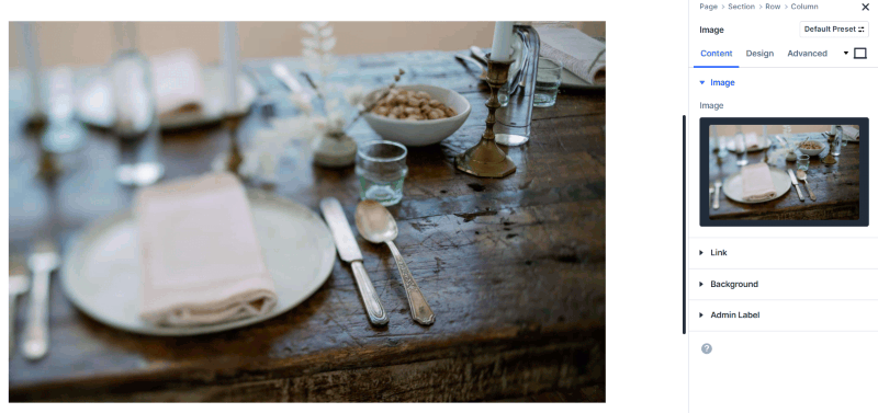 Creating page content for the native Divi sidebar page