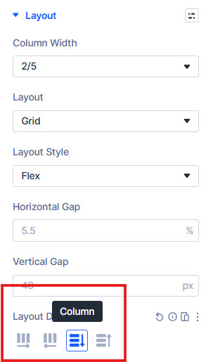 Configuring column settings