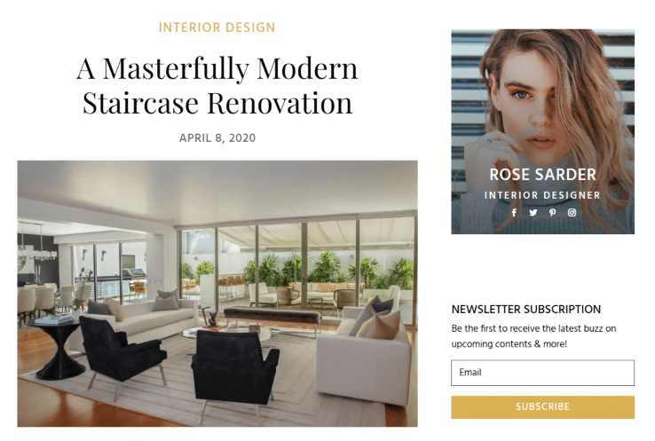 Divi Blogger theme page example 2