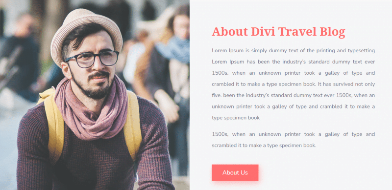 Divi Travel Blog theme page example 1