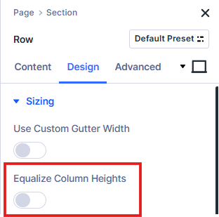 Enabling equal column heights