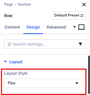 Setting layout values in Divi 
