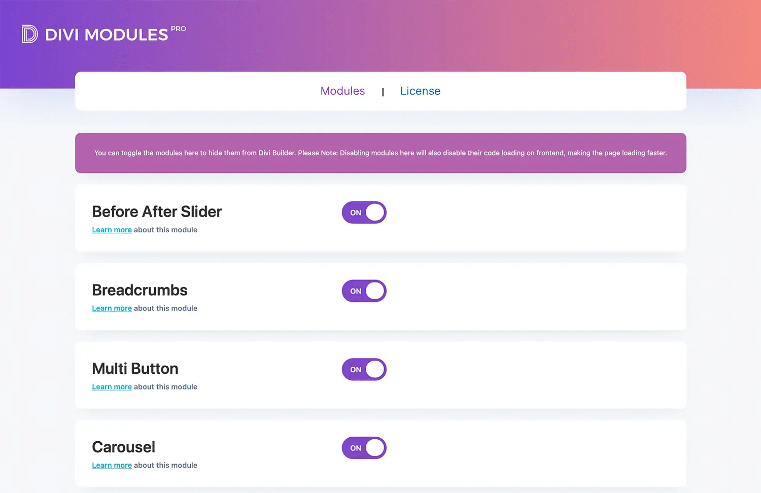 Divi Modules Pro showcase