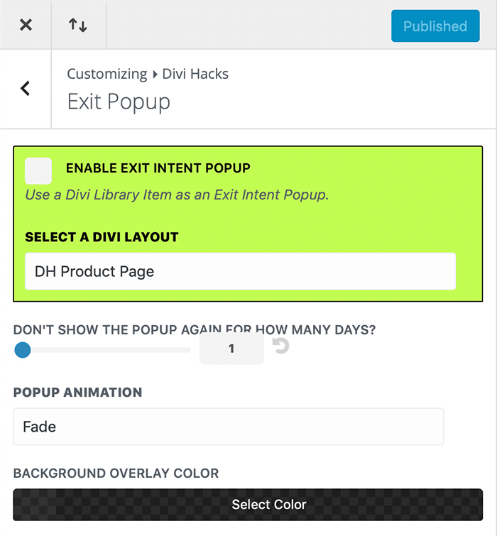 Divi Hacks sample task