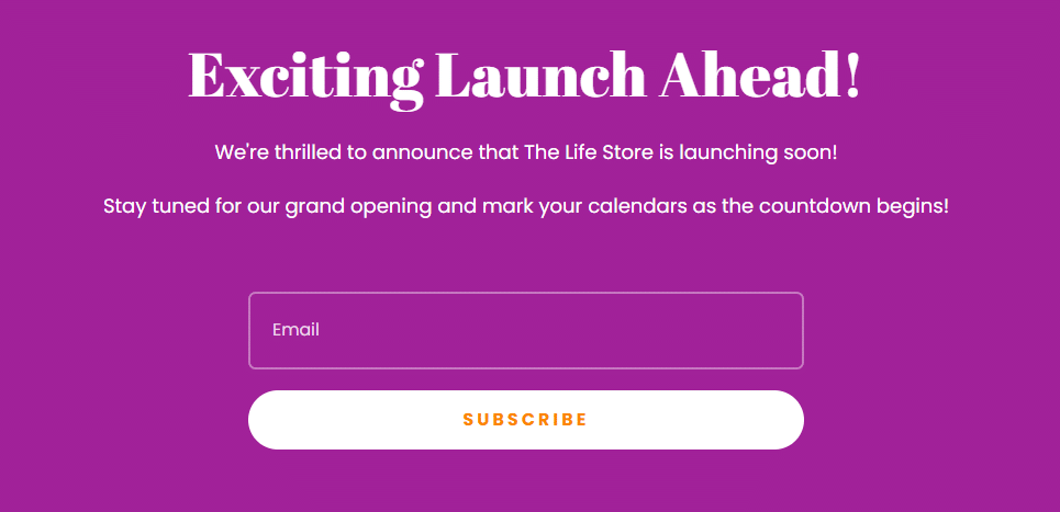 Coming Soon page example