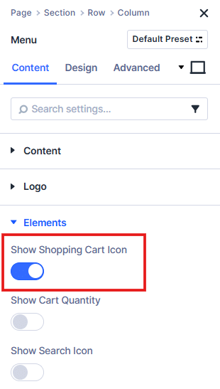 Enabling cart icon in Divi