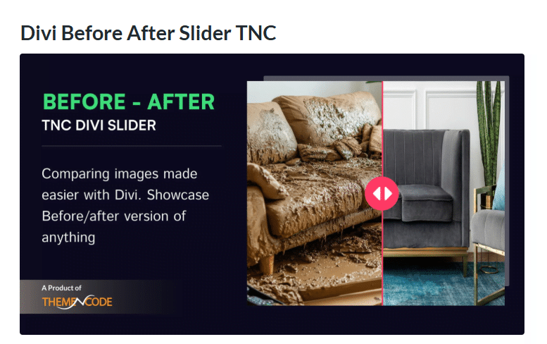 Divi Before After Slider TNC homepage