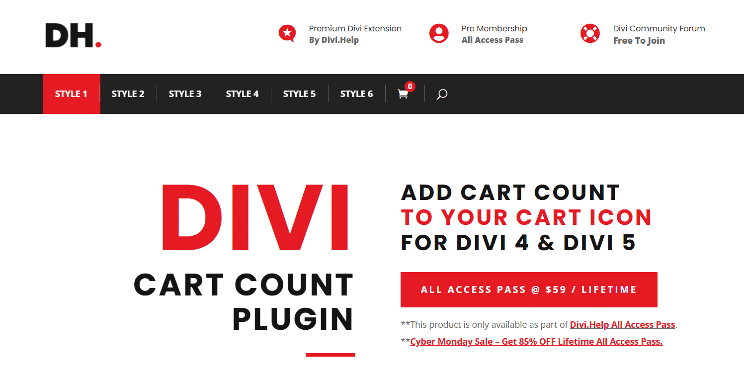 Divi Cart Count plugin homepage
