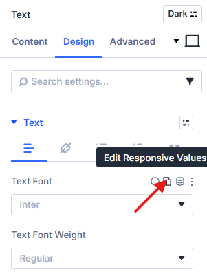 Divi Edit Responsive Values in a module