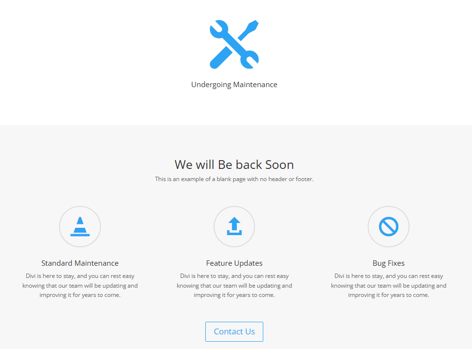 Elegant Themes free maintenance page