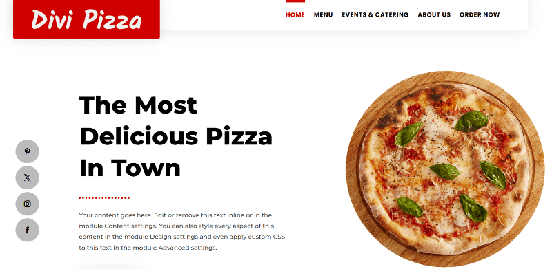 Divi Pizza theme