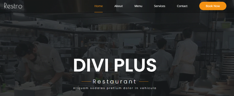 Divi Plus Restaurant theme