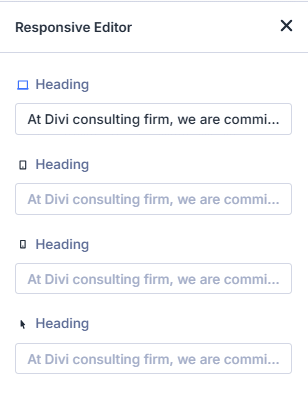 Divi Responsive Editor