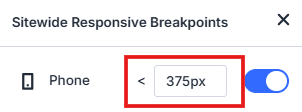 Setting 375px viewport in Divi