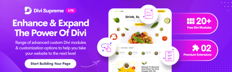 Divi Supreme Lite homepage