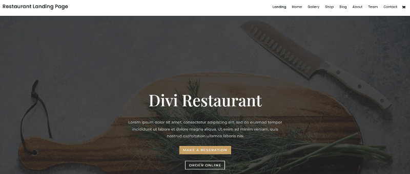 Elegant Themes Restaurant Layout Pack