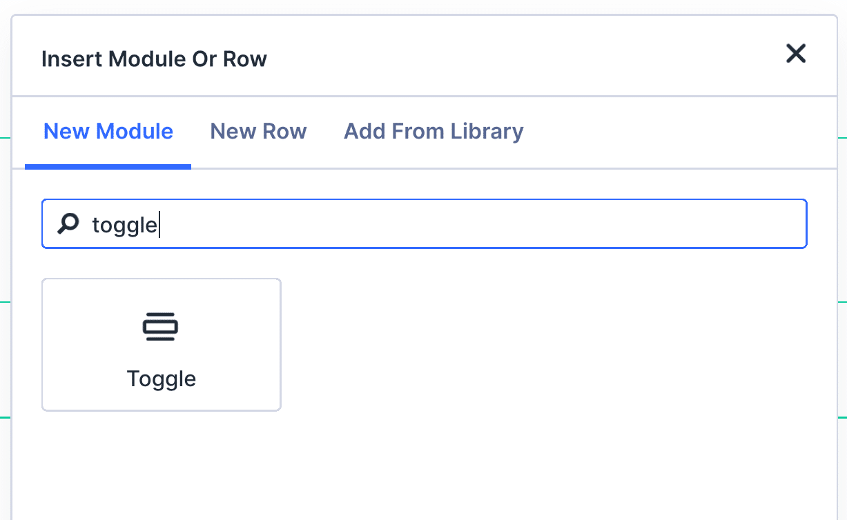 Adding the native Divi toggle module