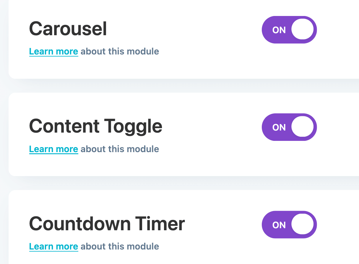 Activating modules in Divi Modules Pro
