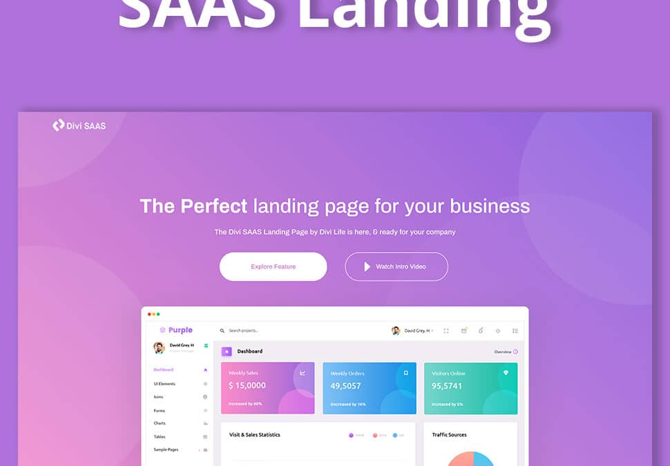 Divi SAAS Landing Page Layout